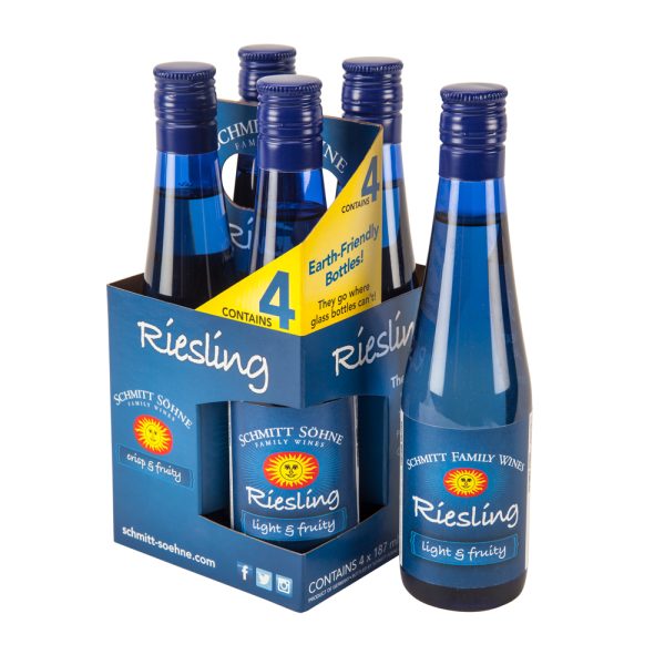 BLUE RIESLING QbA PET CLUSTER PACK - 4 x 0,187L I EN SMART HOLDER